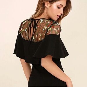 Lulu’s Black Floral Embroidered Dress
